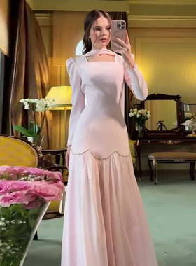 Arab Women Robe阿拉伯沙特马来迪拜镶钻长袍礼服连衣裙女