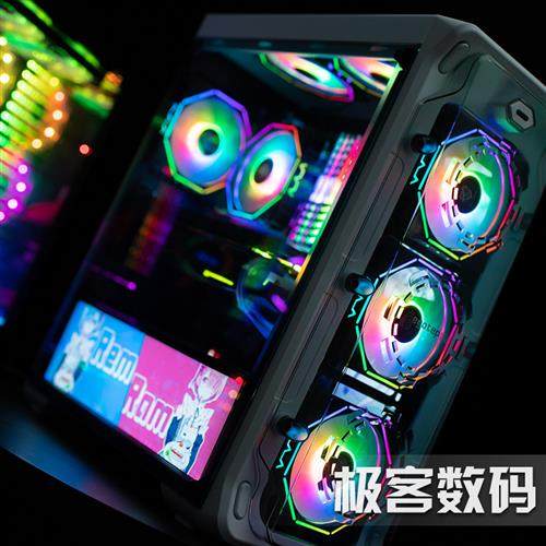 玲珑电脑机箱风扇12cm5V3针ARGB幻彩AURA神光同步水冷PWM温控反向
