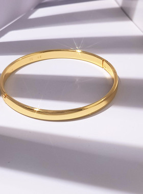 光面不掉色百搭风铜镀金婚庆手镯