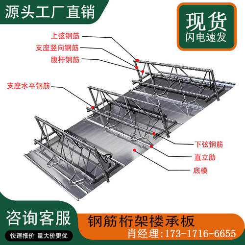 镀锌楼承板钢筋桁架加工定制阁楼钢结构楼层板压型瓦楞铁板承重板
