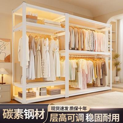 货架简易衣柜出租房用家用卧室组装金属角钢铁艺置物开放式衣帽间
