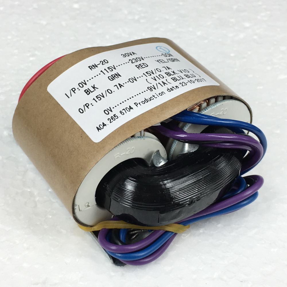 。R型电源变压器30W双15V+单9V R牛音响变压器铜线 115V-230V