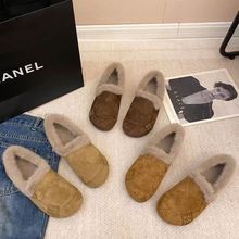 2025冬季新款复古平底豆豆鞋