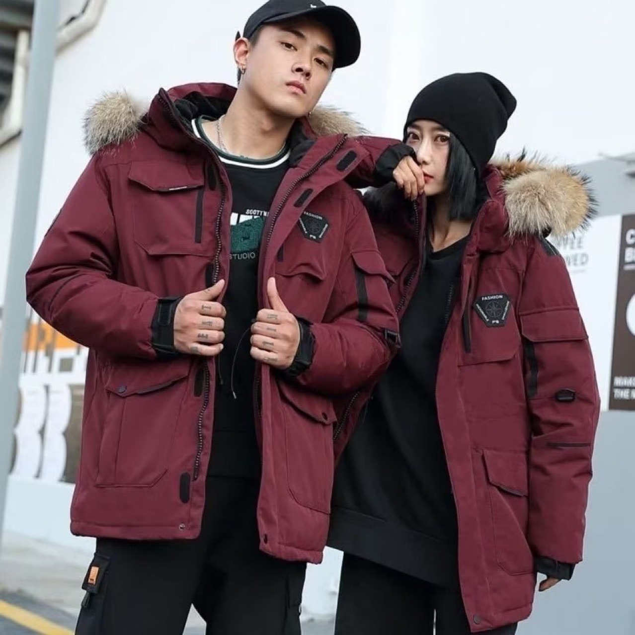 冬季韩版跑男女同款羽绒服