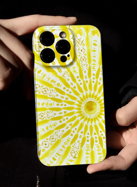 unno原创【光芒绽放】适用苹果15promax超薄防摔不发黄14pro小众个性不撞款13pm磨砂抗指纹12新款高级感11套