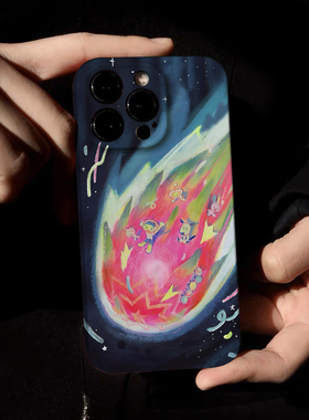 ins原创流星火龙果适用苹果15promax手机壳艺术iPhone14高级感13华为P70小米14创意oppo防摔vivo夏日荣耀新款