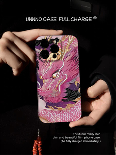 怒目龙王国潮小众艺术新款软壳适用苹果15promax手机壳小米14艺术13Pro款华为MATE60PRO全包式镜头软一加oppo