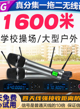 NXG 无线话筒一拖二麦克风学校操场舞台专用户外演出真分集防啸叫