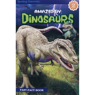 英语原版书阅读发现系列AmazedbyDinosaurs恐龙科普绘本少儿适读凯瑟琳奈特著杰夫曼格尔绘探索白垩纪霸王龙似鸟龙等古生物知识