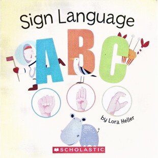 英语原版引进SignLanguageABC手语字母表彩色绘本书适合36岁儿童亲子共读学习字母和基础词汇培养多元文化意识
