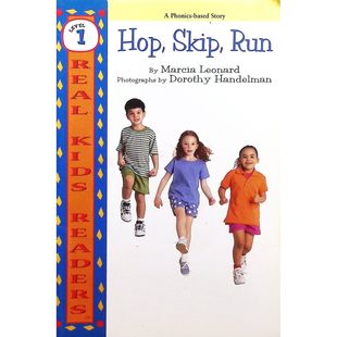 英语原版书真实孩子阅读系列HopSkipRun动作动词绘本36岁亲子共读自然拼读入门读物美国米尔布鲁克出版社出版玛西娅利奥纳德著多