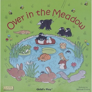 英语原版书经典洞洞书系列草原上Over亲子共读童谣绘本适合02岁宝宝通过生动插图和洞洞设计学习数字动物自然培养观察力想象力语