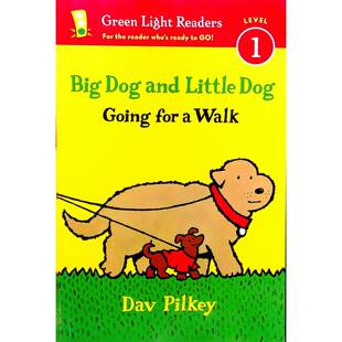 英语原版书绿灯阅读系列大狗和小狗去散步绘本凯迪克大奖得主戴夫皮尔基作品适合36岁亲子共读简单词汇押韵学习日常生活场景宠物