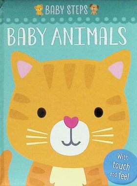 BabySteps婴儿步原版英语触感绘本适合02岁低幼儿童启蒙认知书中包含多种动物宝宝形象配有触感元素帮助宝宝认识动物名称培养触
