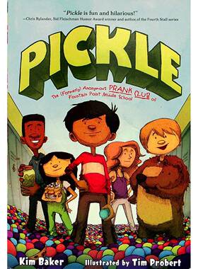英语原版引进腌黄瓜系列PICKLE幽默绘本纽约公共图书馆100本精选儿童选择图书奖决选作品讲述喷泉点中学匿名恶作剧俱乐部的爆笑