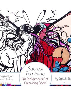 英语原版引进神圣女性原住民艺术涂色书由Anishinaabe艺术家杰基特拉弗斯创作适合710岁儿童及成人通过涂色放松心情提升专注力了