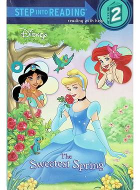 走进阅读系列英语原版书迪士尼公主最甜蜜的春天绘本STEP2适合36岁儿童阅读的童话故事绘本讲述春天美好景象白雪公主灰姑娘小美