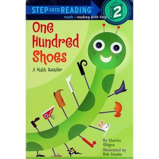 走进阅读系列原版引进OneHundredShoes英语数学启蒙绘本适读36岁查尔斯吉尼亚创作鲍勃斯泰克插画通过蜈蚣买鞋的趣味故事帮助孩