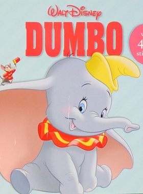 迪士尼DUMBO小飞象英语原版书亲子共读绘本讲述小飞象丹波克服困难实现梦想的励志故事适合36岁儿童阅读附赠40多张贴纸增加趣味