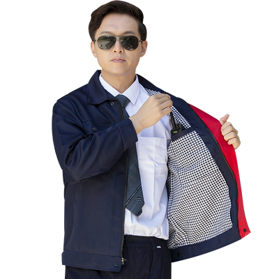 秋冬双层工作服套装男加厚耐磨