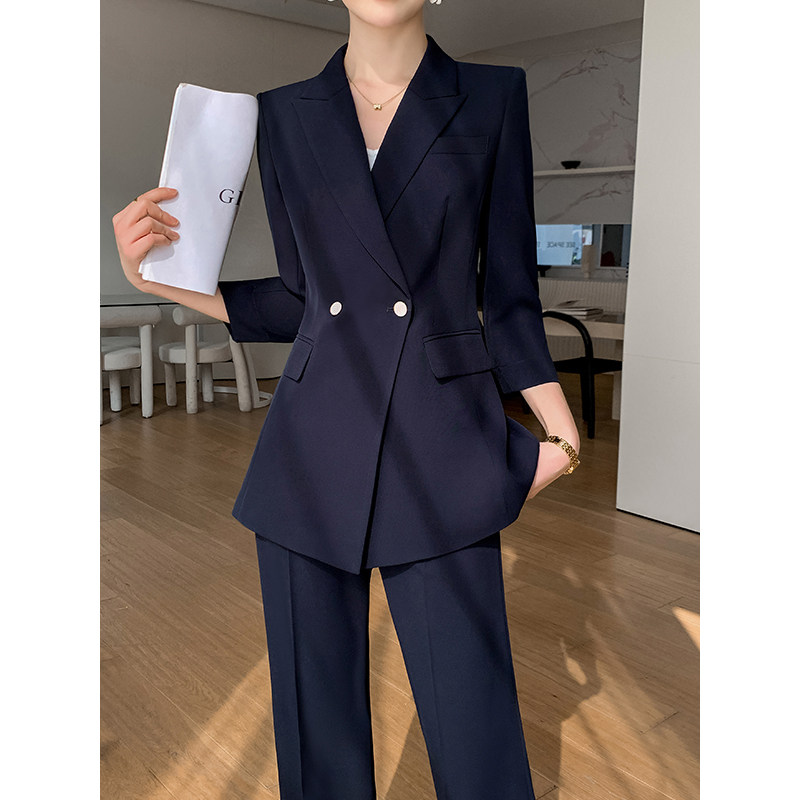 2026新款夏天西装套装女薄款职业气质女神范西服两件套工作服