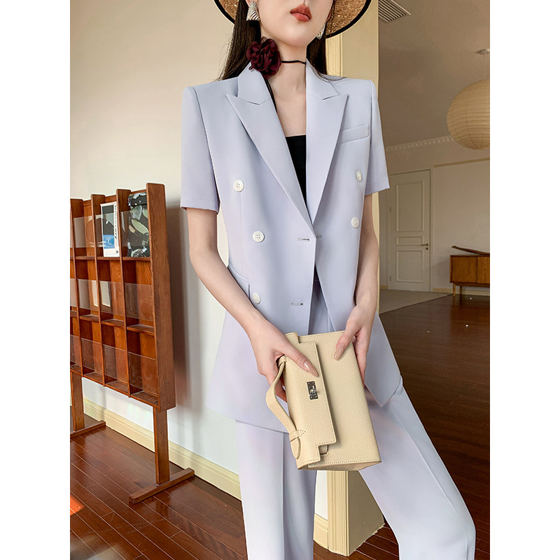 西装套装女2026新款夏款高级感休闲短袖薄款职业装气质女神范西服