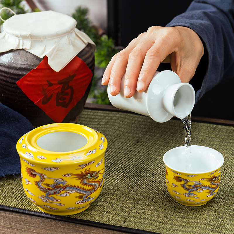 烫酒温酒器黄酒家用饭店老式陶瓷酒具酒杯白酒暖酒热酒中式温酒壶