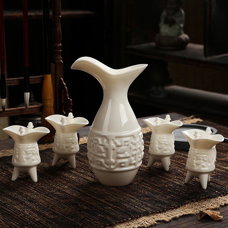 爵杯陶瓷帝王酒杯白酒仿古中式