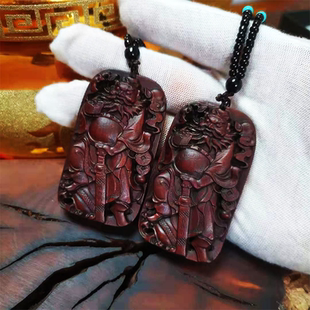雷击枣木钟馗无事平安牌吊坠车载挂件天然雷劈木木雕手把件坠饰