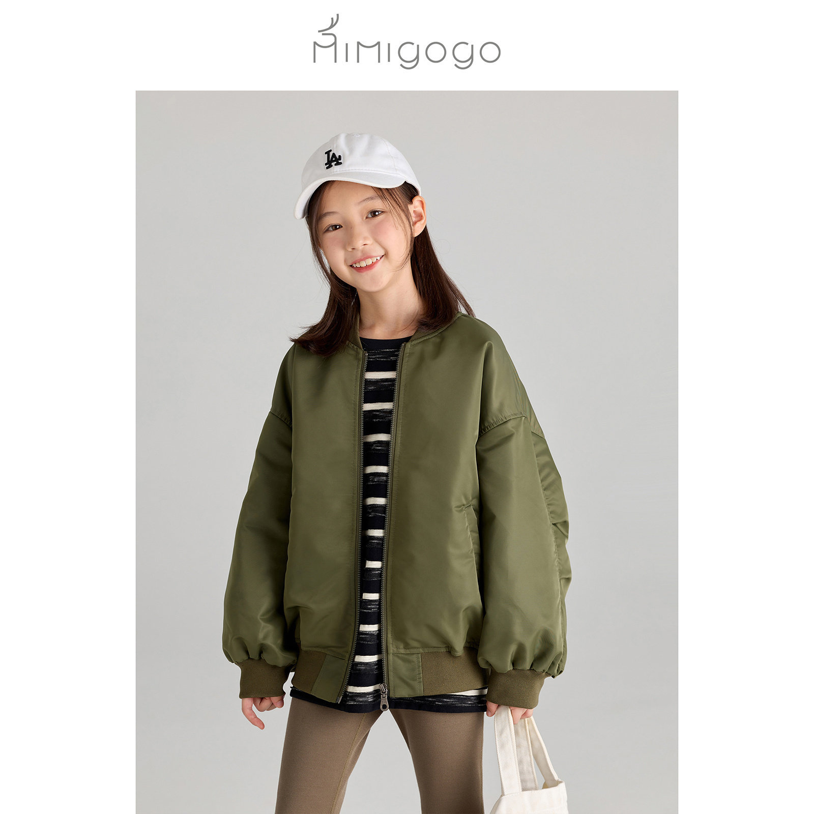 【6折】MIMIGOGO90白鸭绒飞行员经典圆领棒球羽绒服运动外套3H01