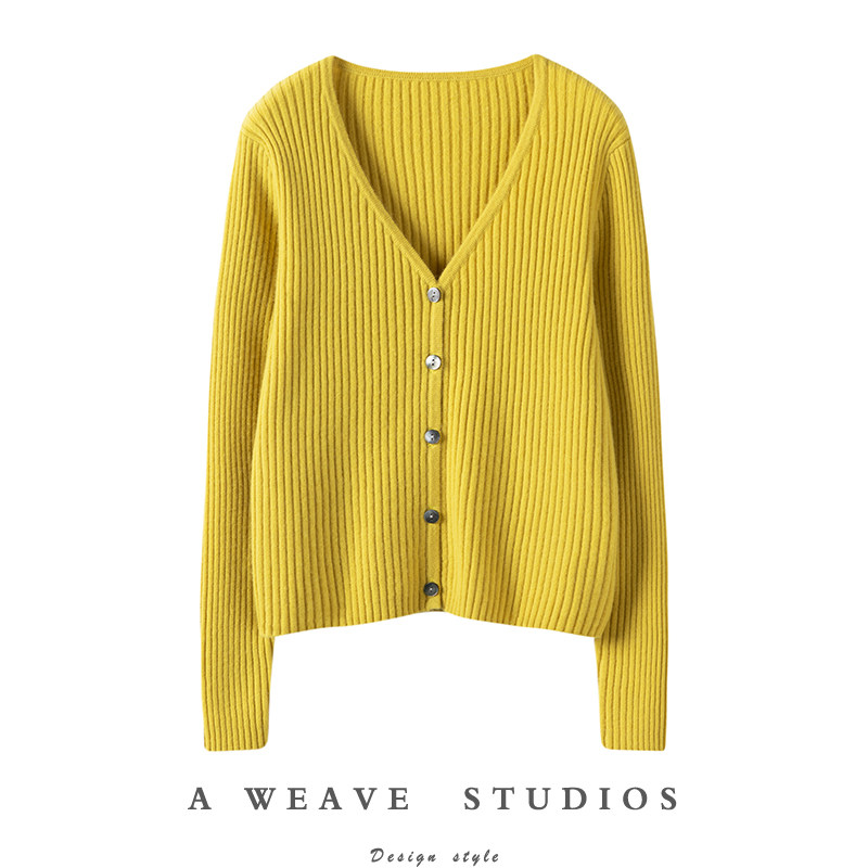 腔调范儿骨感十足！纯羊绒开衫女V领坑条修身短款羊绒毛衣女外套,女装/女士精品,羊绒衫,淘宝优惠券,粉丝福利购,淘宝优惠卷