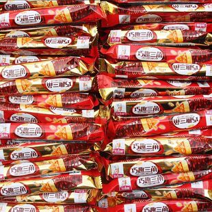 好大哥巧克力涂层夹心米果长条能量棒三角儿时8090记忆零食解馋