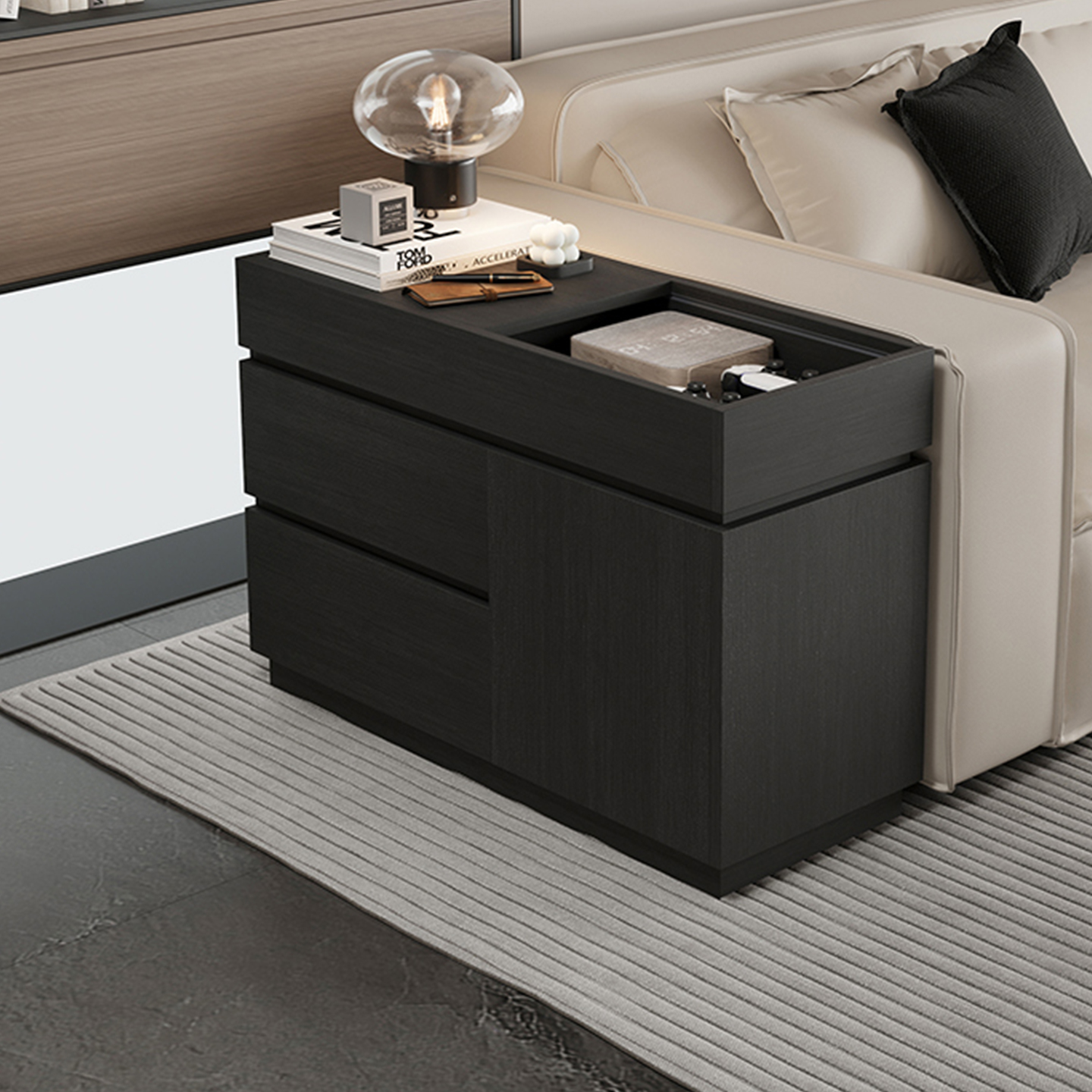 实木沙发边几客厅现代简约储物柜家用茶几沙发边柜卧室角几收纳柜