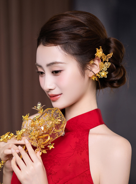 超仙蝴蝶耳饰耳挂新娘结婚头饰品