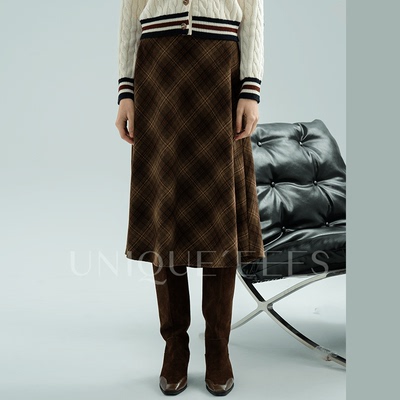 尢壹【秋冬神器】美拉德色系JU遮肉A字伞裙UEAW008