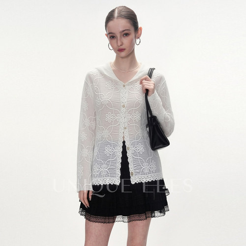 尢壹/UNIQUE'EEES【生命力少女】慵懒精致重工刺绣小衫U6210211