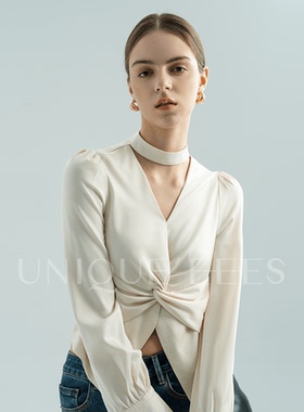 尢壹/【设计师按头推荐】3D立裁哑光缎面TE殊工艺衬衫 UEAW002