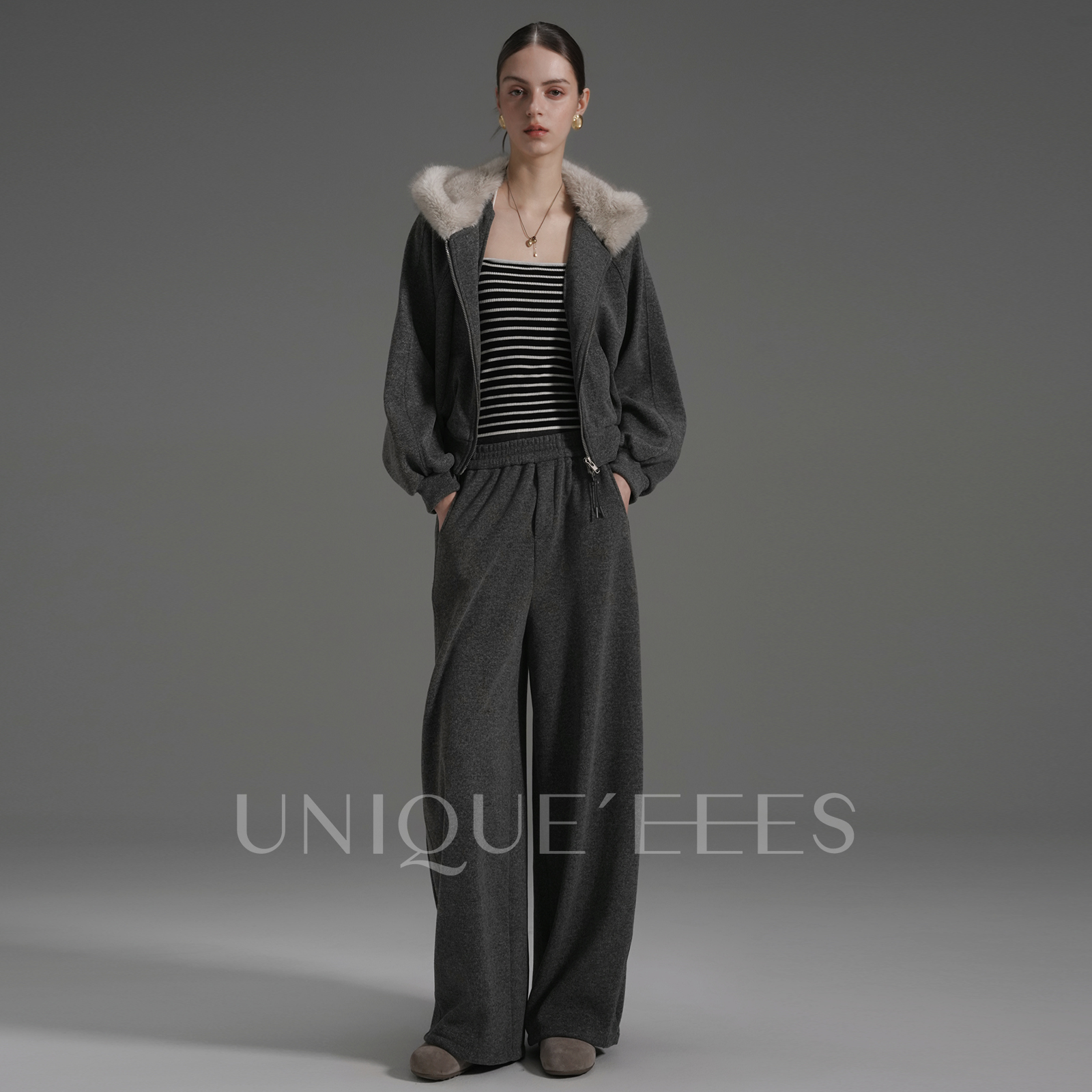 昕怡同款尢壹加厚绒一套过冬2025