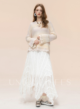 尢壹/UNIQUE'EEES【梦幻棉花糖】彩色渐变圆领毛衣U5308127