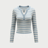 设计感假两件V领针织衫 尢壹 春日百搭 EEES U6108001 UNIQUE