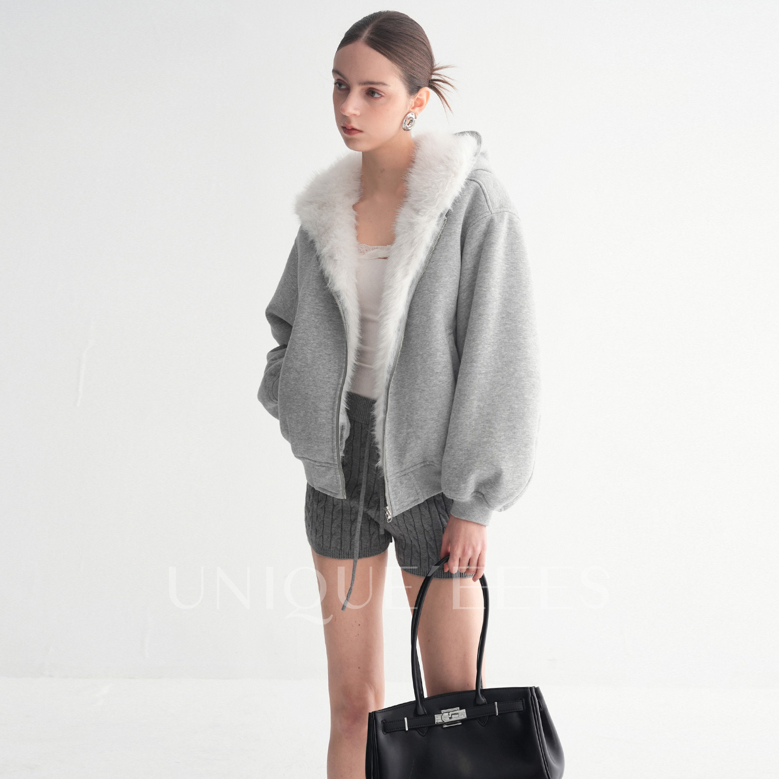 尢壹/UNIQUE'EEES【冰雪奇缘】时髦两穿毛毛外套U5518302,女装/女士精品,短外套,淘宝优惠券,粉丝福利购,淘宝优惠卷