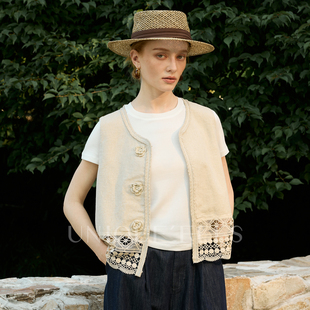 尢壹镂空无袖 勾花设计感马甲U5207003