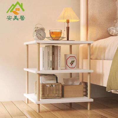 简易床头置物架 卧室床边小型落地多层收纳架 简易架子可定制