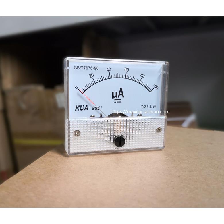 指针式直流微安电流表50UA100UA200UA300UA500UA直流电流表头85C1