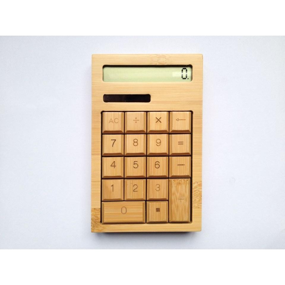 厂家供应竹木计算器办公桌面竹子太阳能平板计算机会计财务机算器