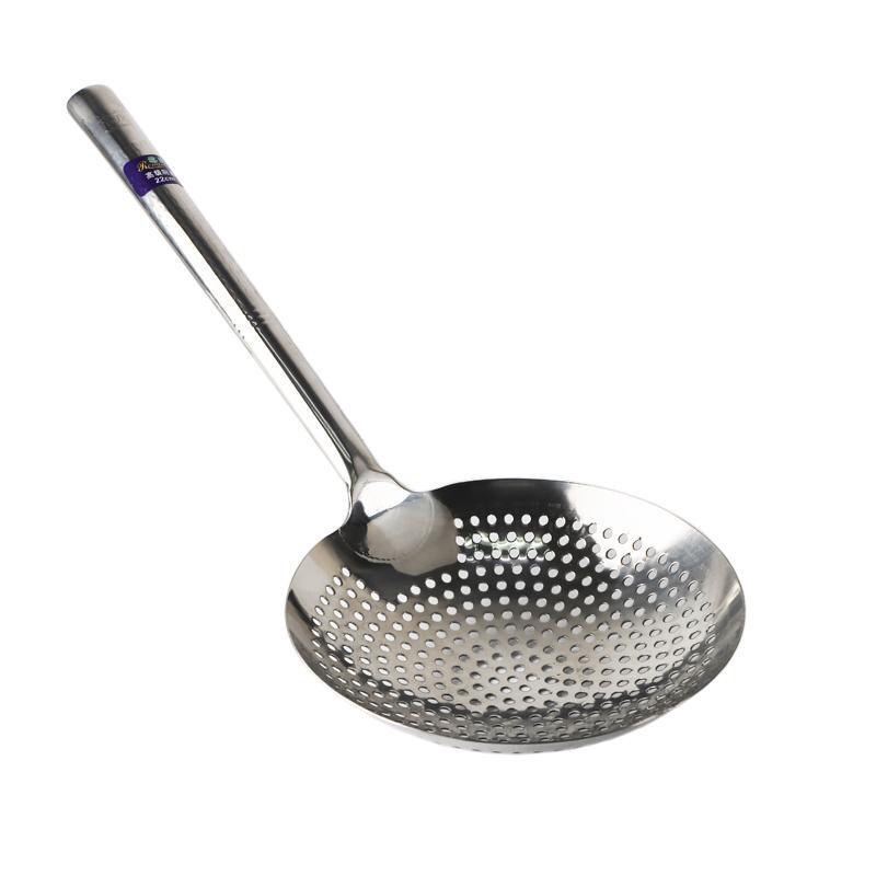 榕茂钢柄漏勺不锈钢大油鼓漏沥水面条捞饺子过滤网油捞菜勺子厨房