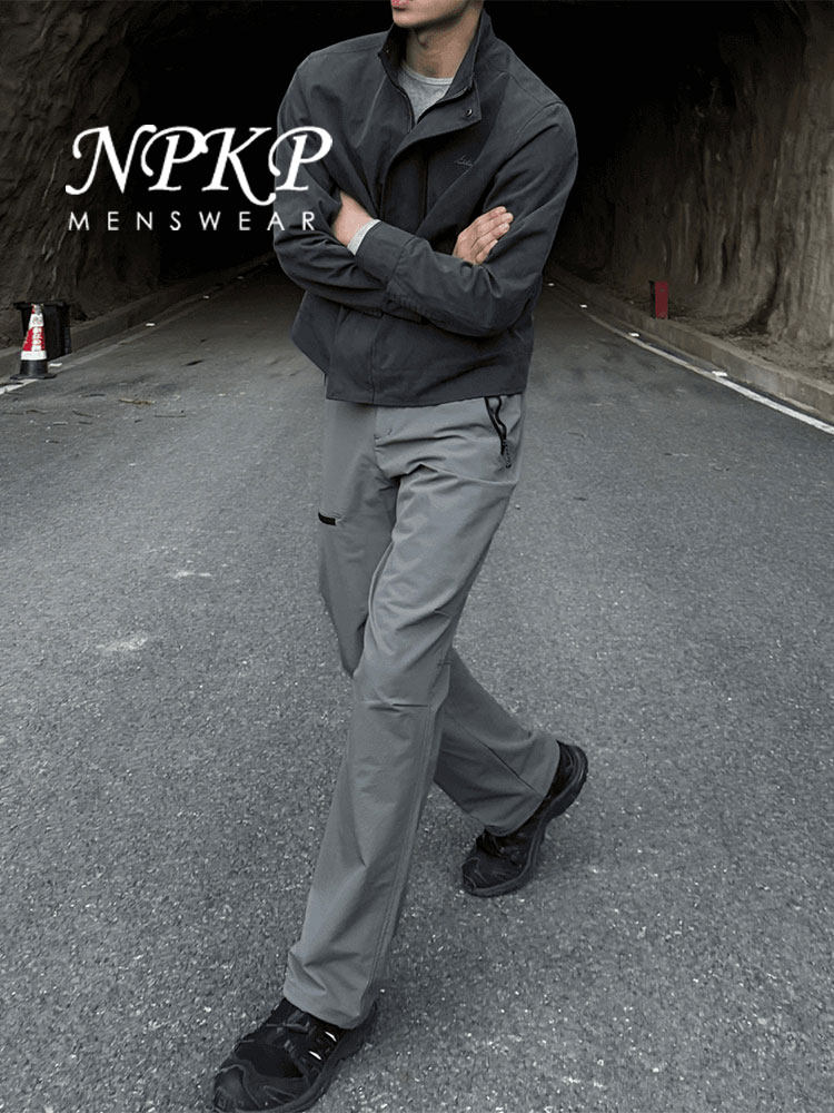 灰色软壳冲锋裤男款春秋季新款美式休闲户外三防登山工装直筒长裤