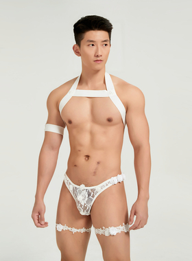 【OENGUS新品】山茶花男士私人订制蕾丝单丁裤男士丁字裤性感瘾诱