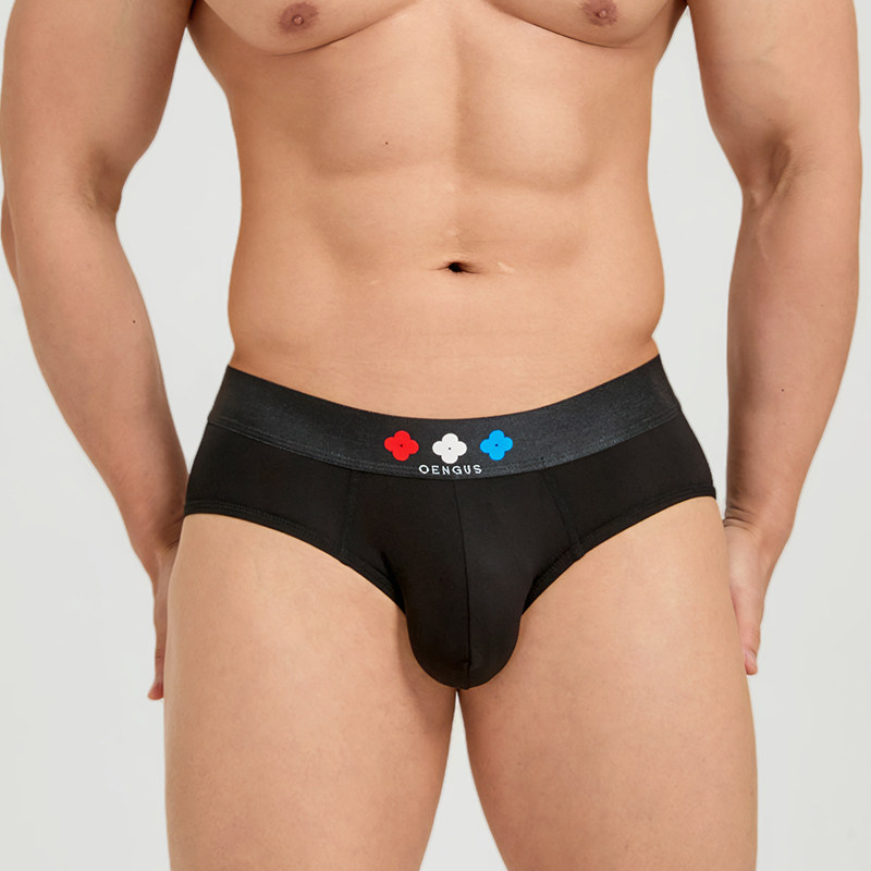 【9月lulu同源新品】Oengus男士四叶草黑色紫色三角裤性感高级