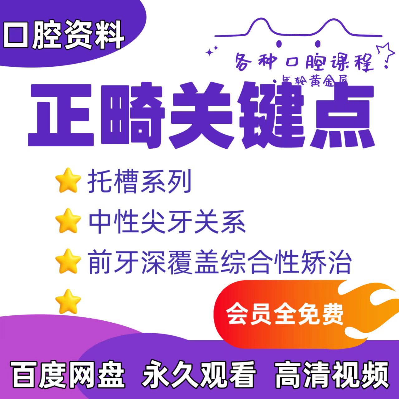 口腔正畸关键点分析视频正畸治疗策略中性尖牙关系前牙深覆盖托槽